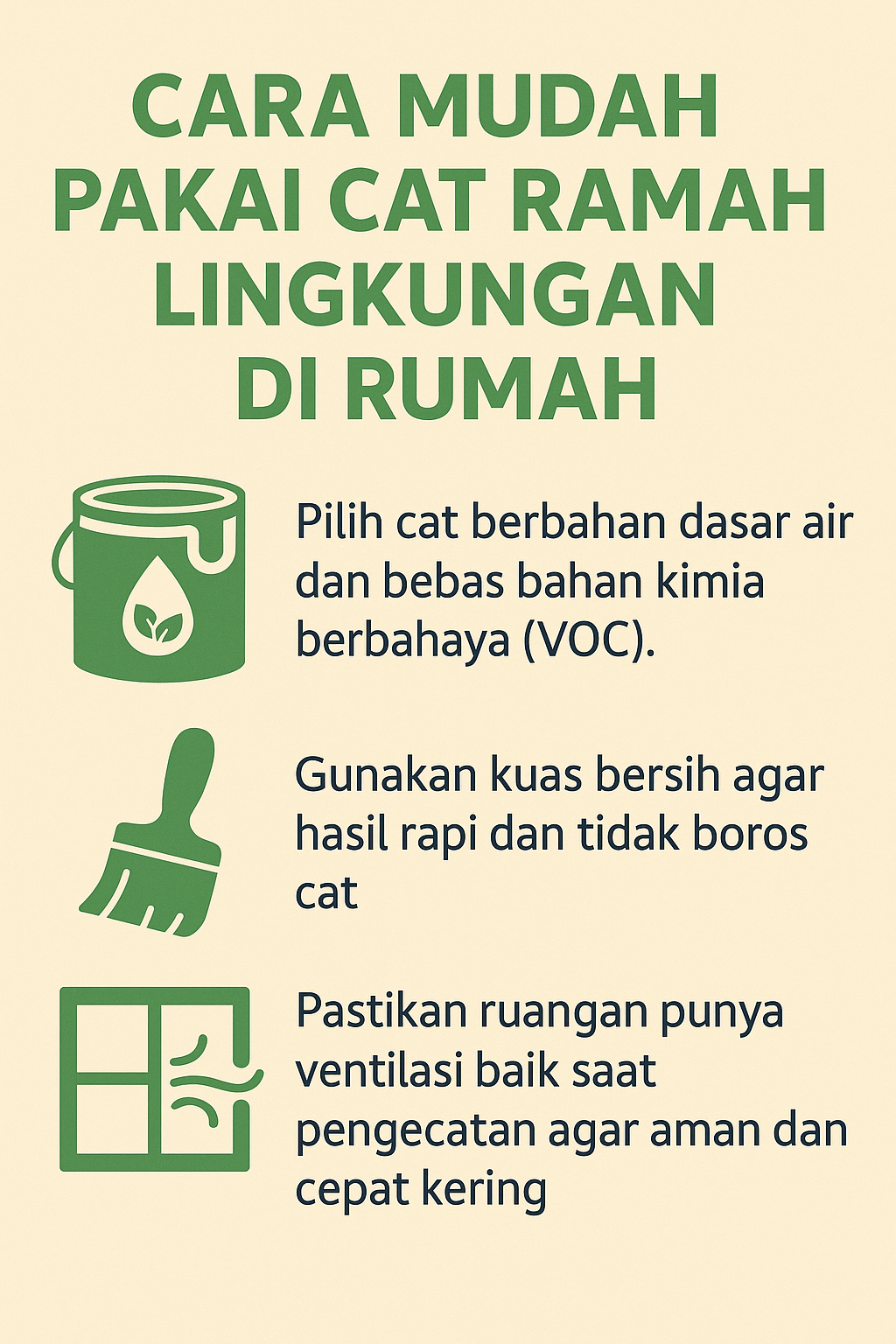 Infografik:Cara Mudah Pakai Cat Ramah Lingkungan di Rumah