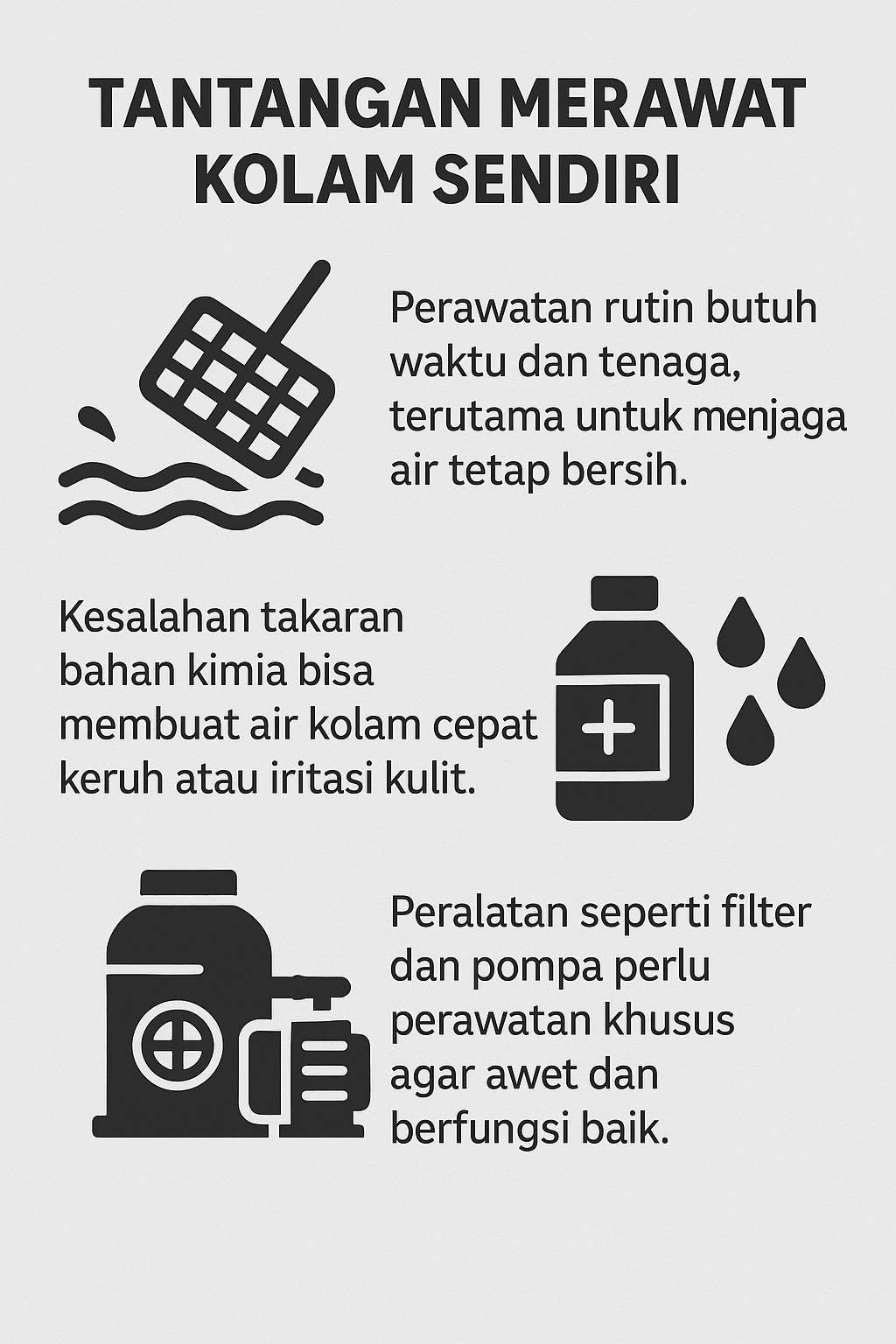 Infografik: Tantangan Merawat Kolam Sendiri