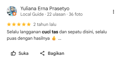 Rating Terbaik Pelanggan Laundry Tas di Sneakershoot