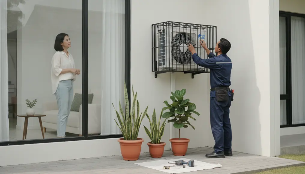 Pasang Kerangkeng Besi untuk Outdoor AC: Cegah Pencurian Kompresor