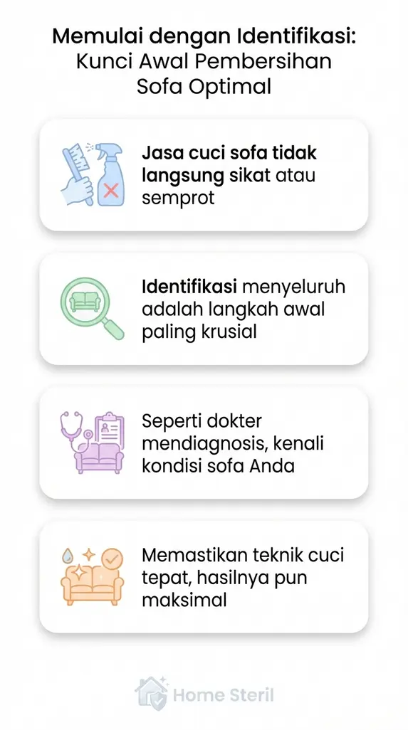 Memulai dengan Identifikasi: Kunci Awal Pembersihan Sofa Optimal
