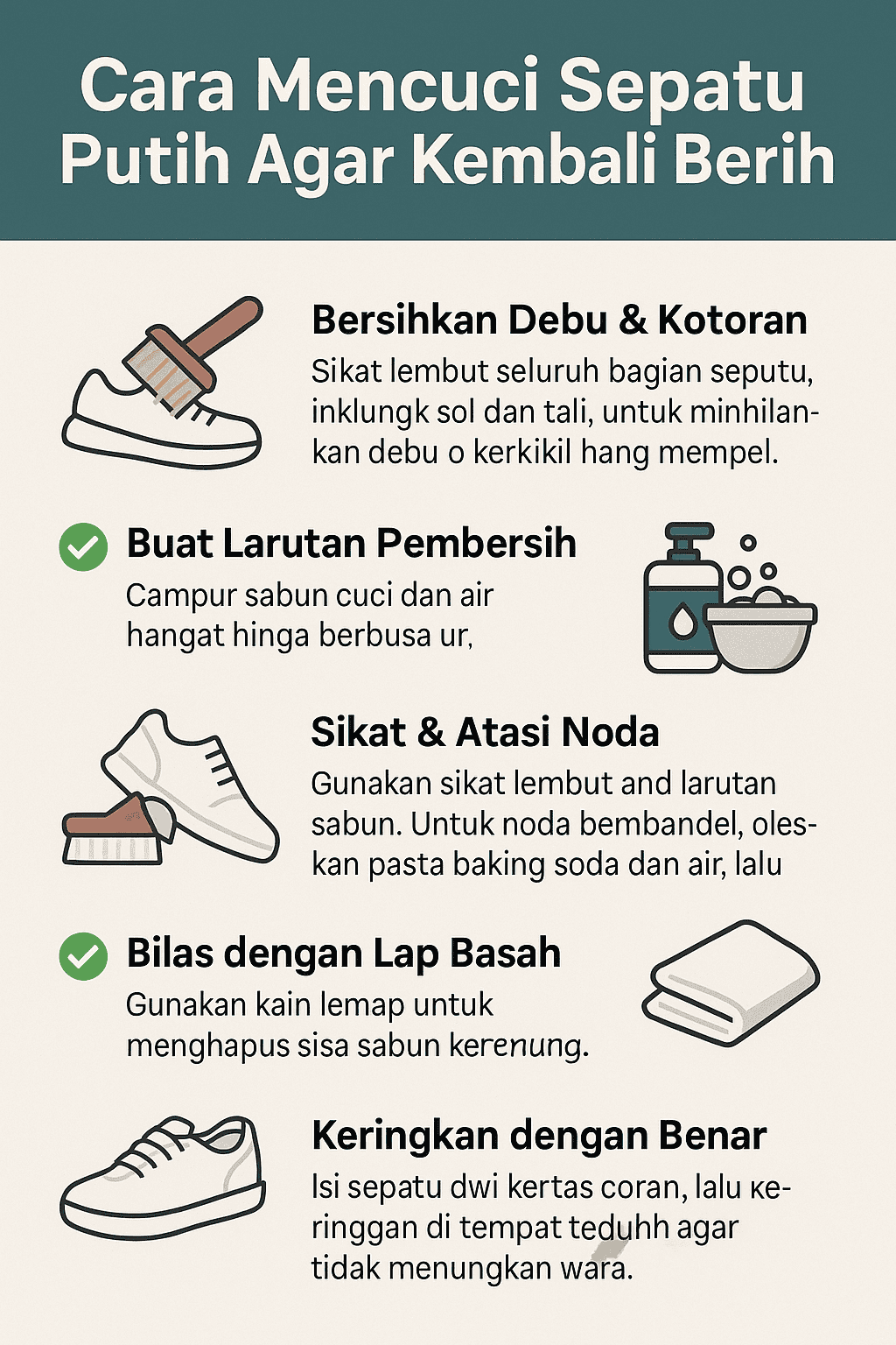 Langkah-Langkah Tepat Cara Mencuci Sepatu Putih Agar Kembali Bersih Maksimal