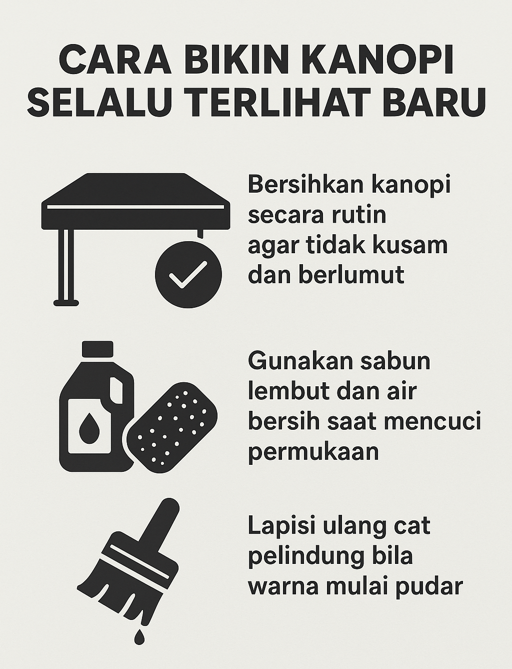 Infografik: Cara Bikin Kanopi Selalu Terlihat baru
