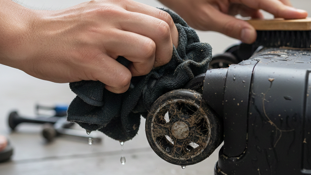 Uji Coba Pembersihan Koper pada Area Tersembunyi