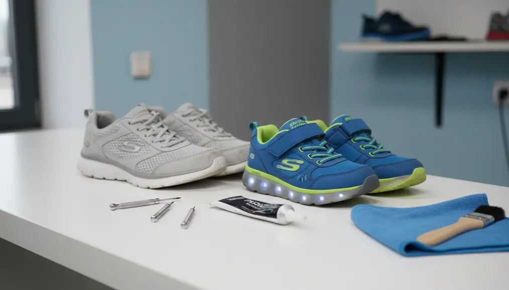Skechers Kids & Wanita: Ganti Sol Sepatu Anak yang Cepat Aus & Perbaikan Lampu Mati