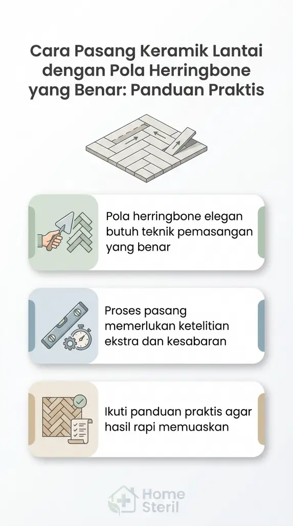 Cara Pasang Keramik Lantai dengan Pola Herringbone yang Benar: Panduan Praktis