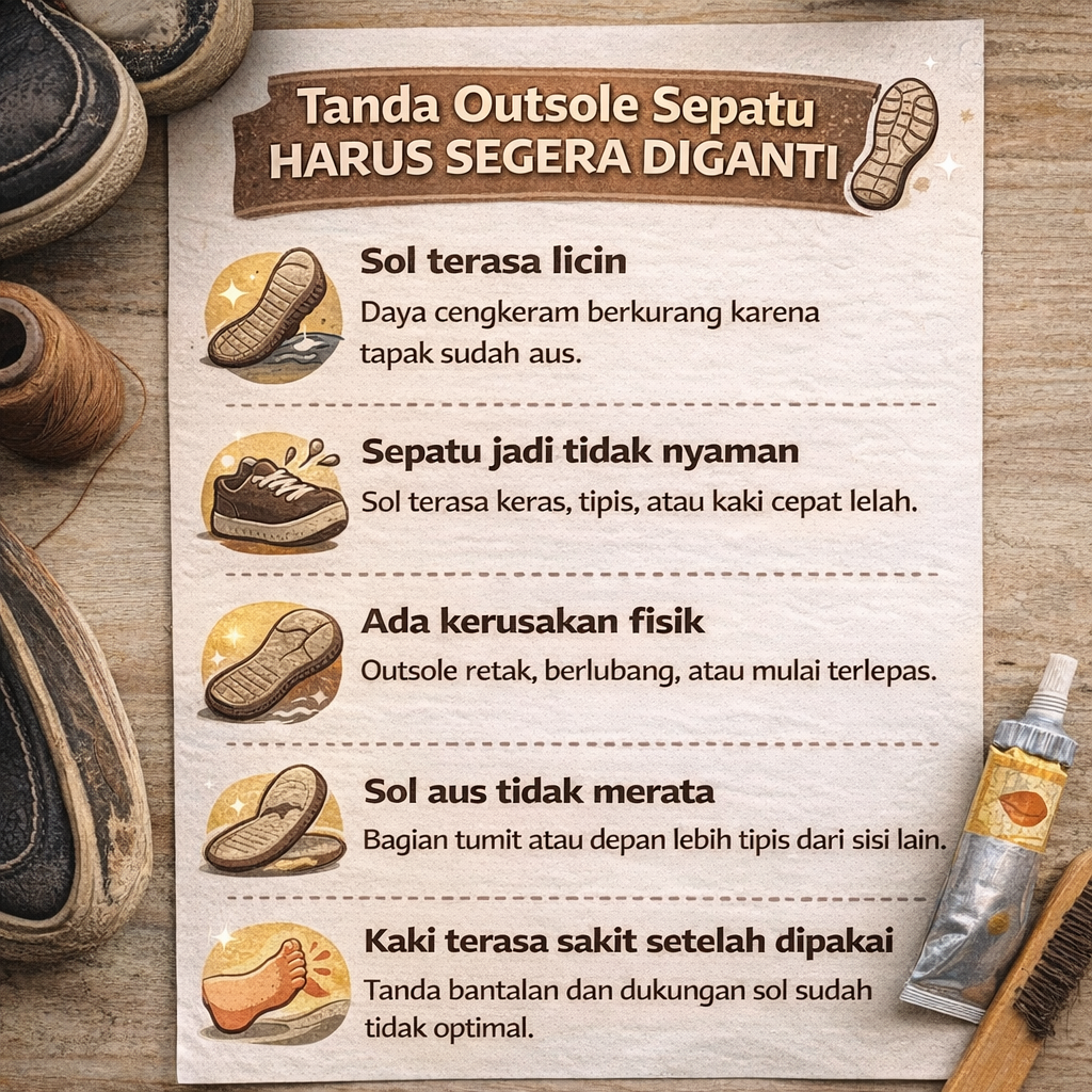 Tanda Outsole Sepatu Harus Segera Diganti