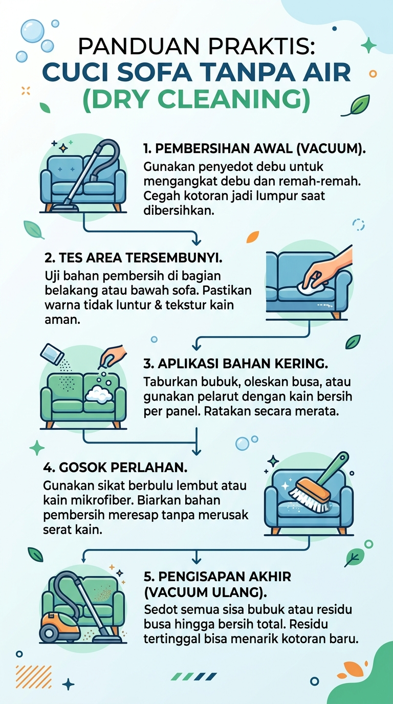 Infografik : Panduan Praktis : Cuci Sofa Tanpa Air (Dry Cleaning)