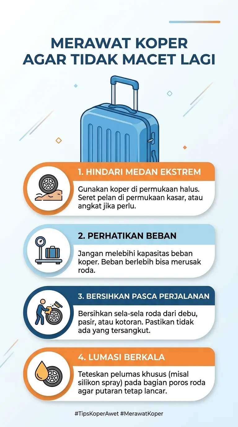 Infografik :Merawat Koper Agar Tidak Macet Lagi