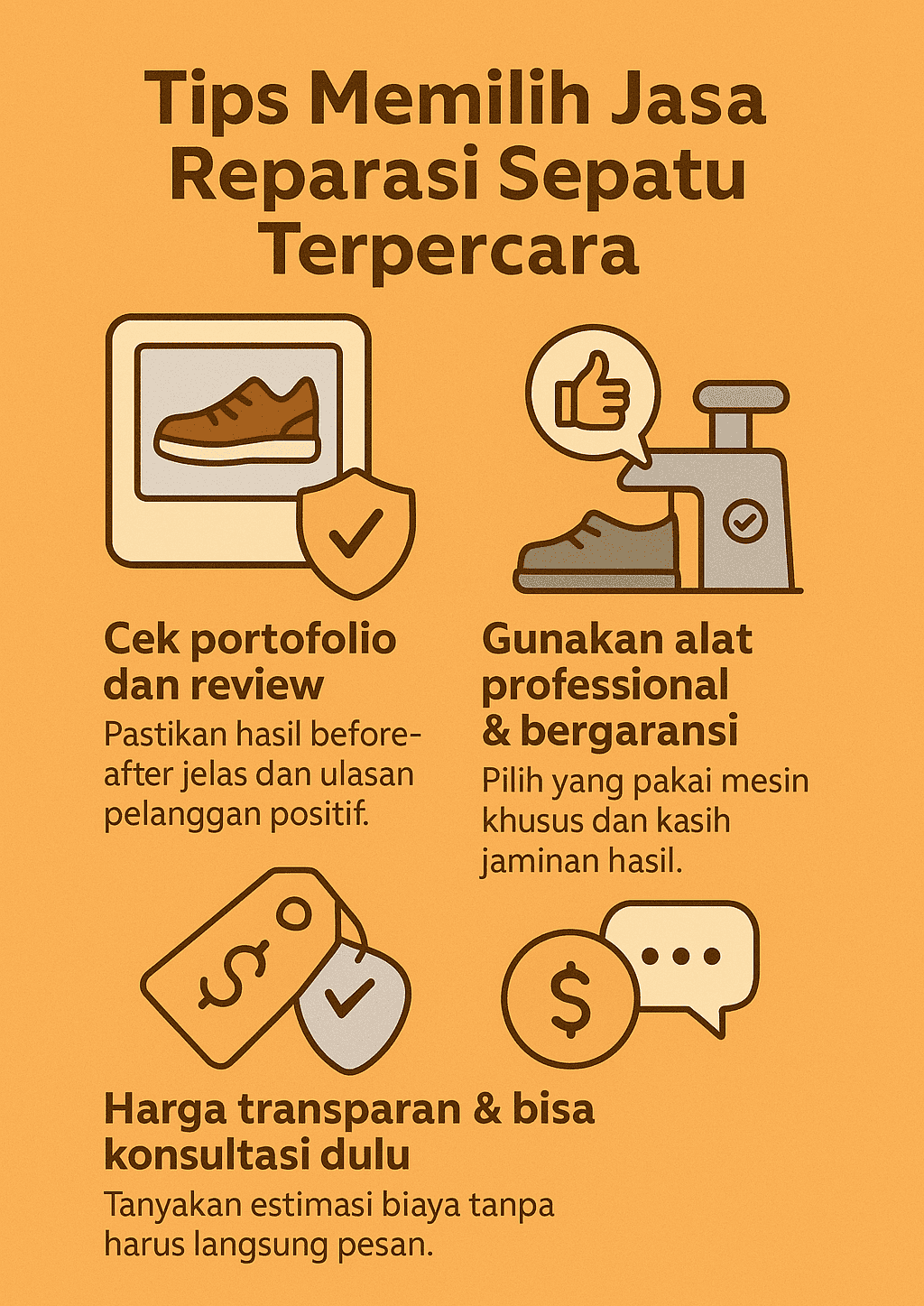 Infografik: Tips Memilih Jasa Reparasi Sepatu Terpercaya