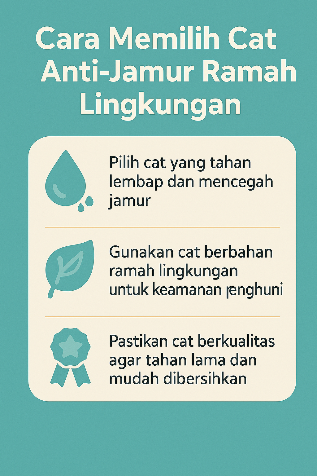 Infografik:Cara Memilih Cat Anti-Jamur Ramah Lingkungan