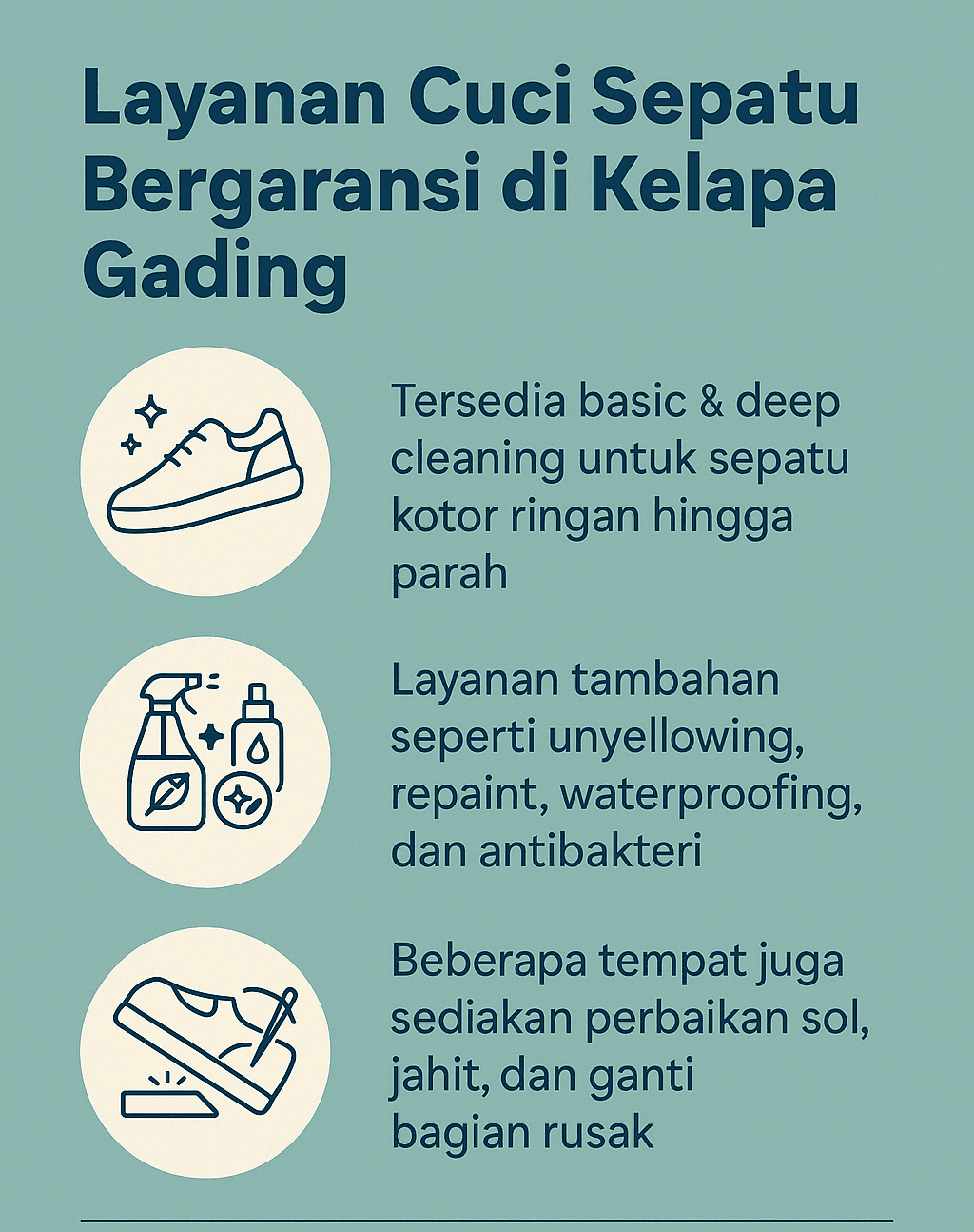 Infografik: Layanan Cuci Sepatu Bergaransi di Kelapa Gading