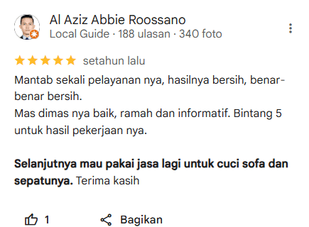 Testimoni Pelanggan Laundry Sepatu Home Steril