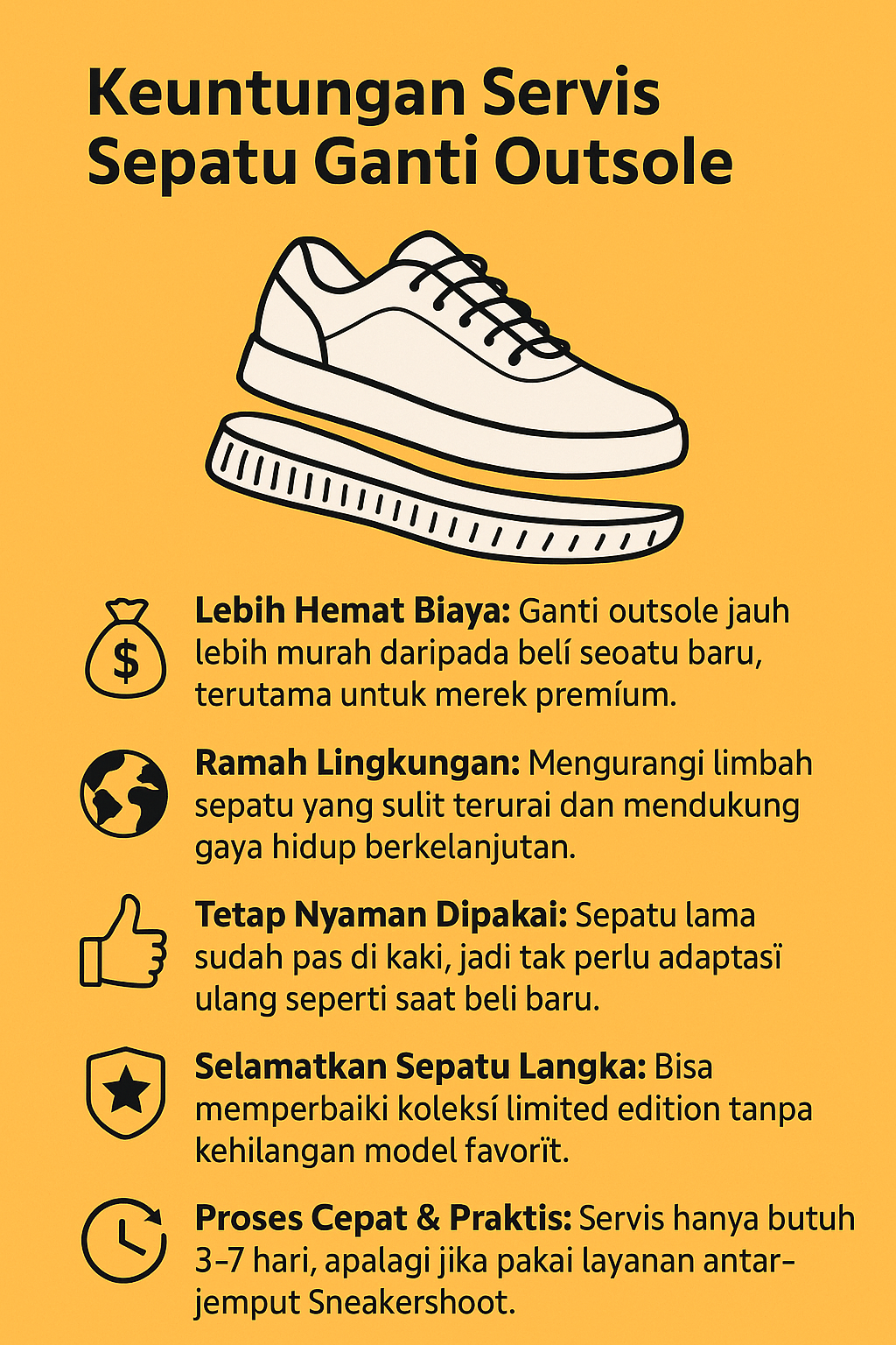 ChatGPT said:  Keuntungan Servis Sepatu Ganti Outsole