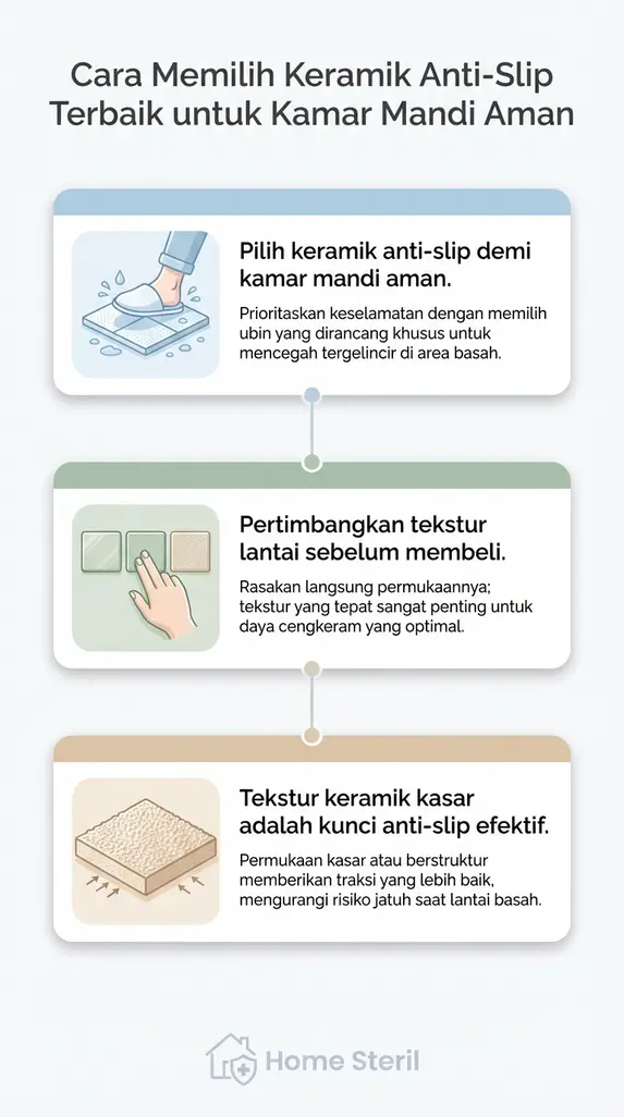 Cara Memilih Keramik Anti-Slip Terbaik untuk Kamar Mandi Aman