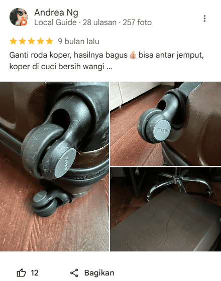 Testimoni Pengguna Jasa Reparasi Koper