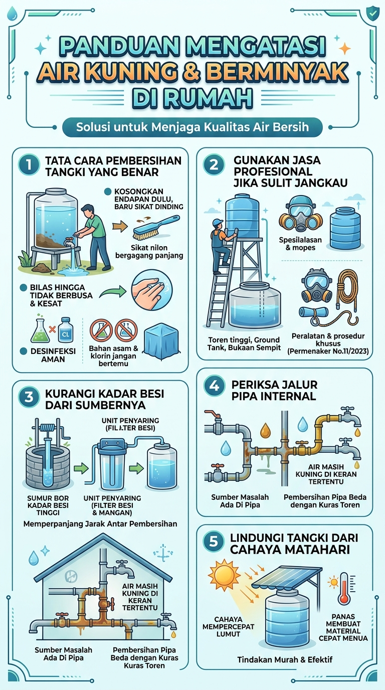 Infografik : Panduan Mengatasi Air Kuning & Berminyak di Rumah 