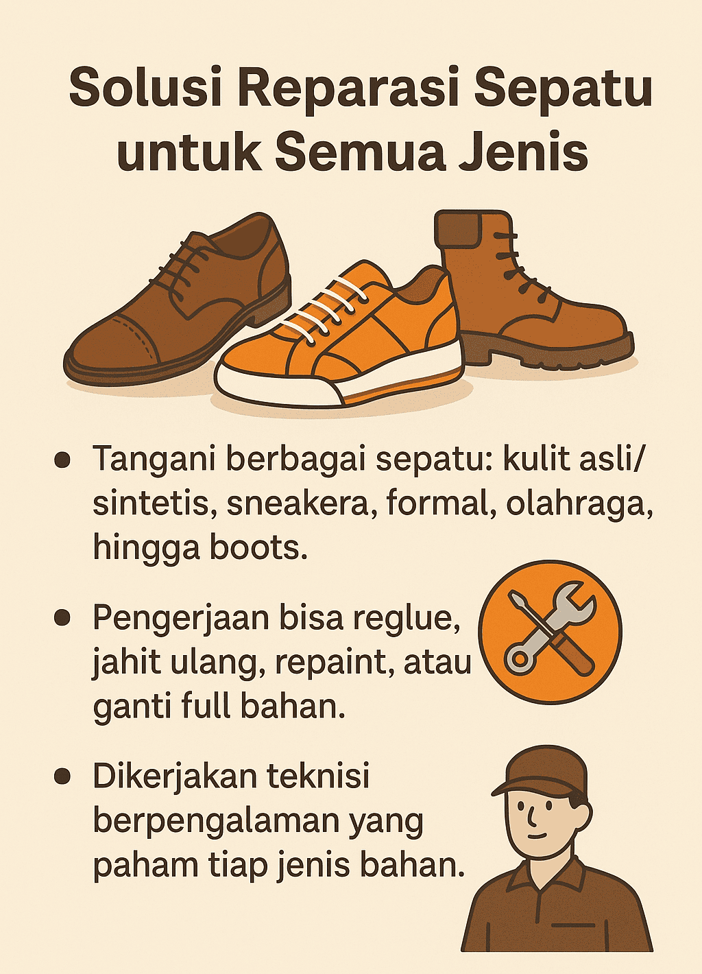 Infografik: Solusi Reparasi Sepatu untuk Semua Jenis