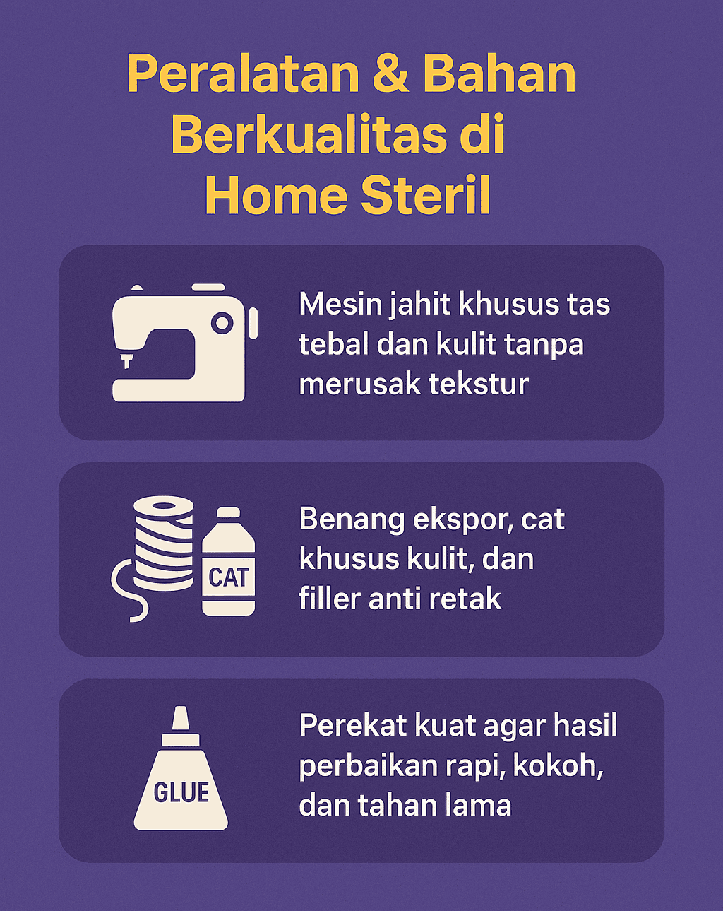 Infografik: Peralatan & Bahan Berkualitas di Home Steril