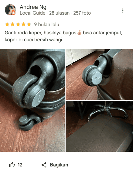 Rating Pengguna Jasa Reparasi Koper