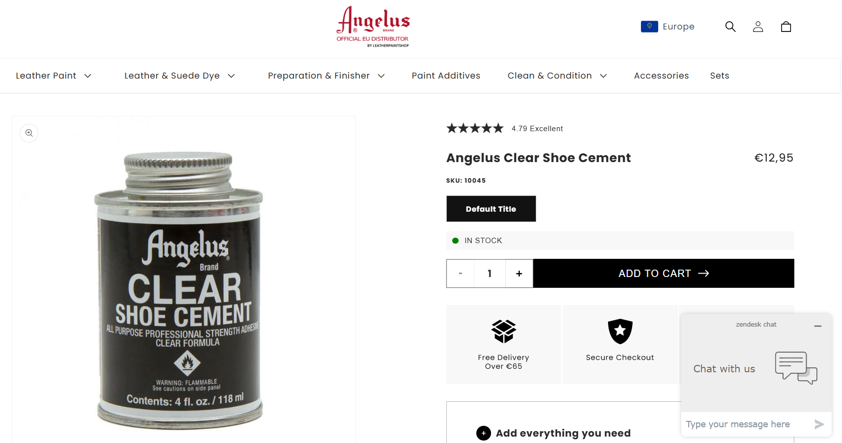 Angelus Clear Shoe Cement