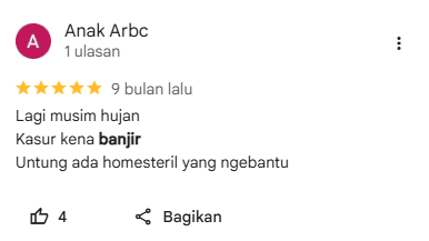 5 Reviews untuk Jasa Deep Cleaning Home-Steril.com