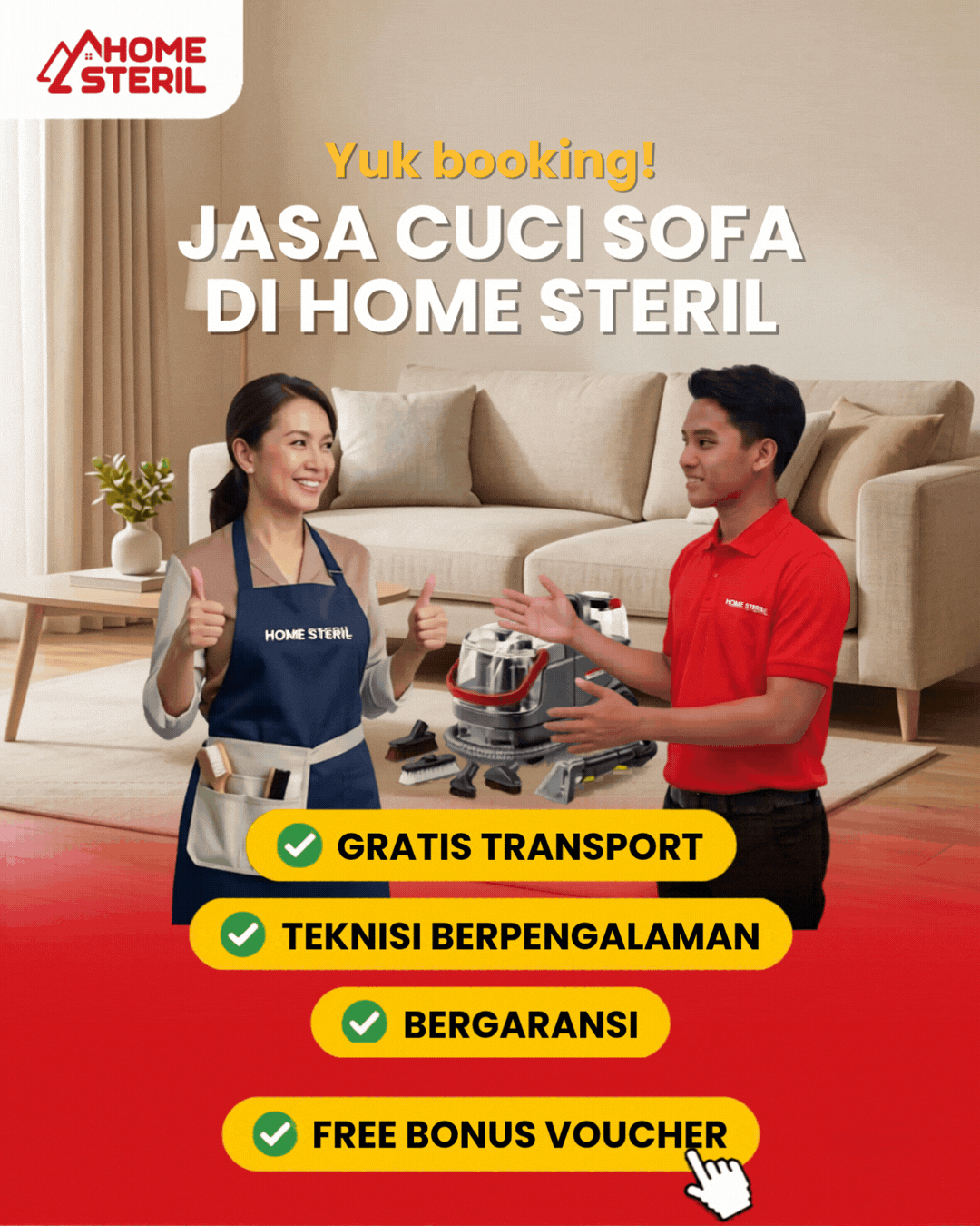 Jasa Cuci Sofa di Home Steril