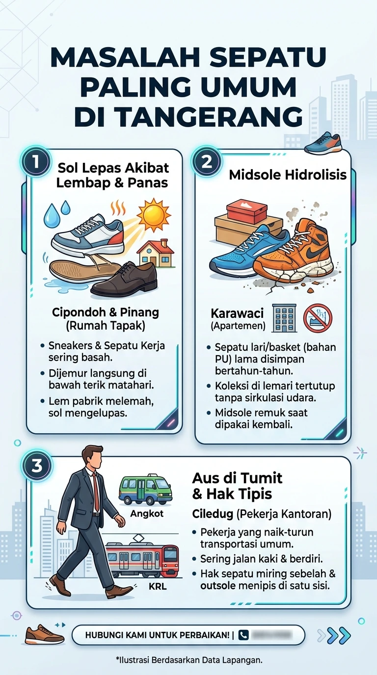 Infografik : Masalah Sepatu Paling Umum DI Tangerang