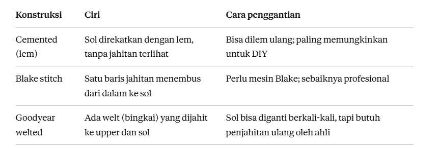 Kenali Dulu Konstruksi Sepatu Anda