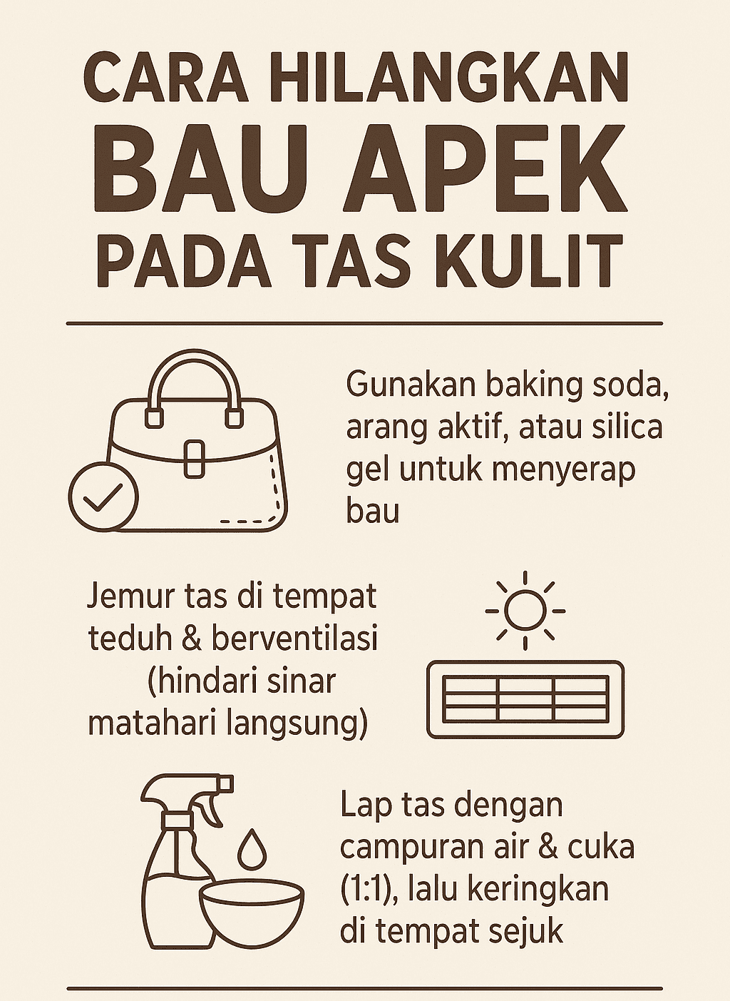 Infografik: Cara Hilangkan Bau Apek Pada Tas Kulit