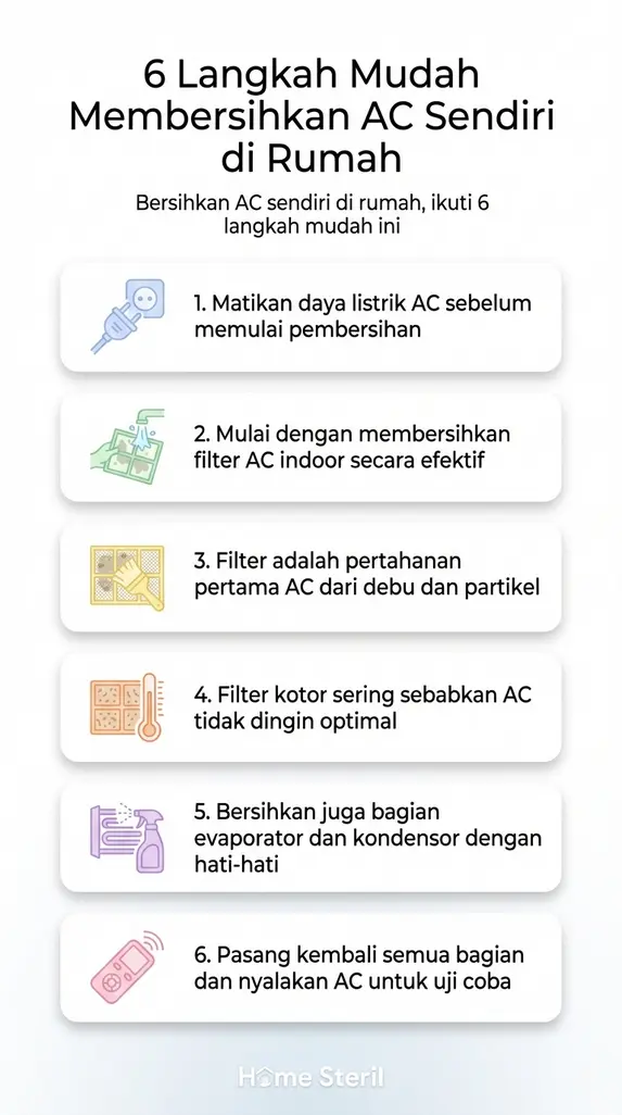 6 Langkah Mudah Membersihkan AC Sendiri di Rumah