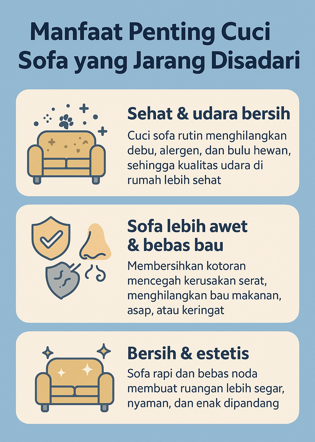 Infografik: Manfaat Penting Cuci Sofa yang Jarang Disadari