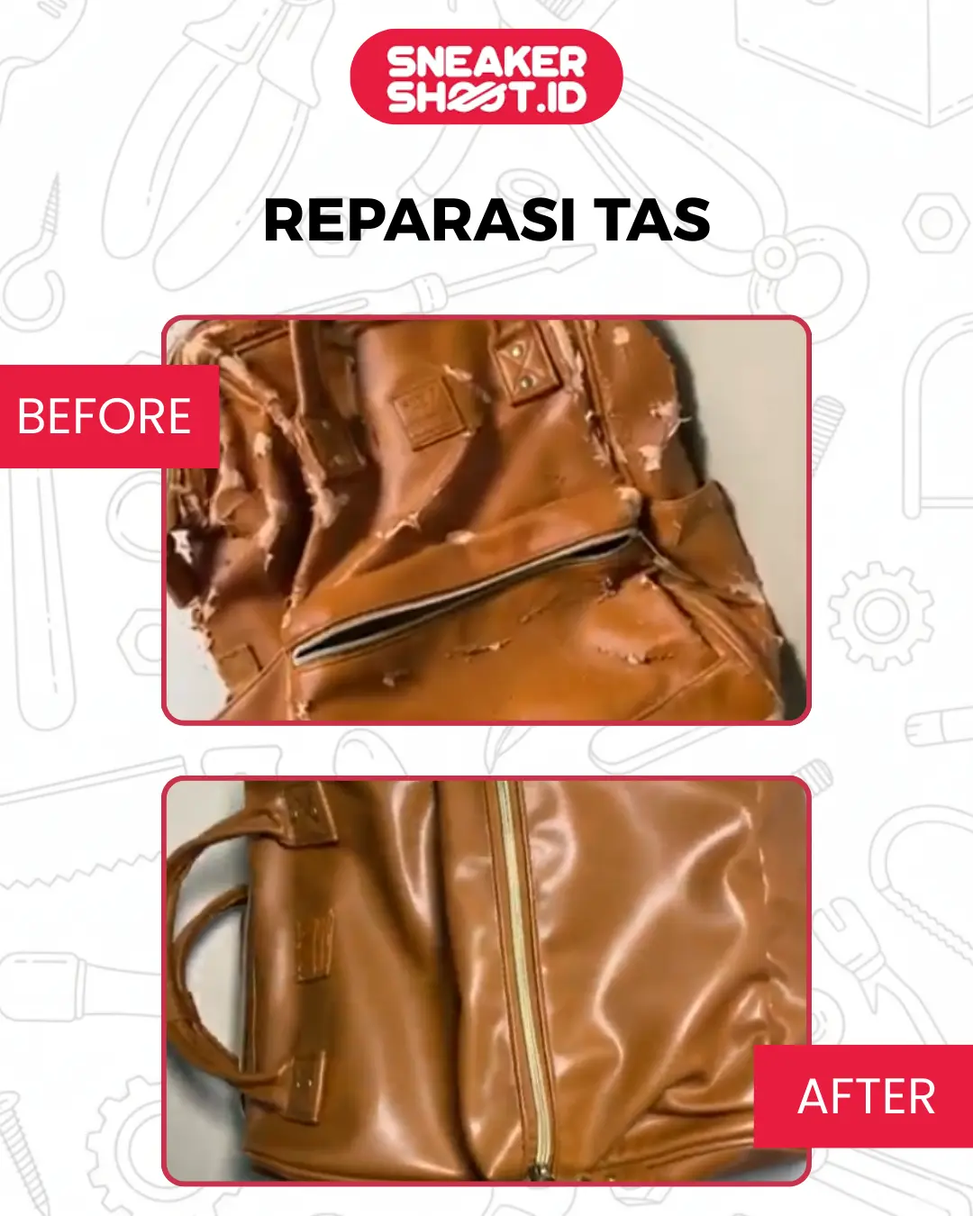 Before dan After Reparasi Tas di sneakershoot.id