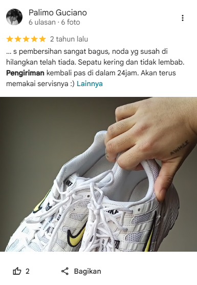 Testimoni Pelanggan Cuci Sepatu di Sneakershoot