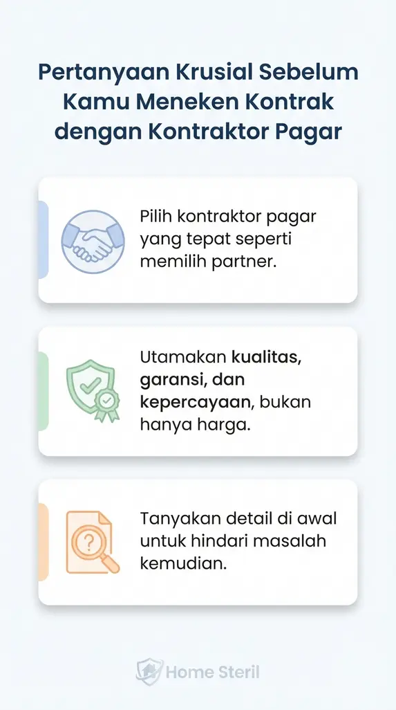 Pertanyaan Krusial Sebelum Kamu Meneken Kontrak dengan Kontraktor Pagar