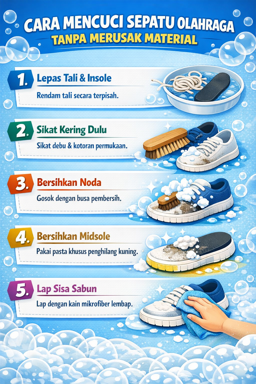 Cara Mencuci Sepatu Olahraga Tanpa Merusak Material