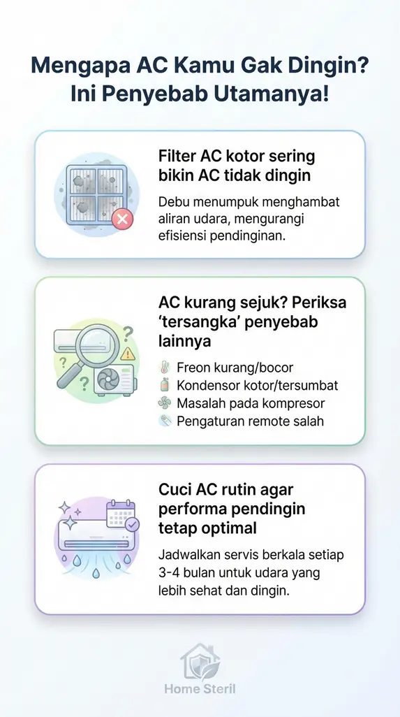 Mengapa AC Kamu Gak Dingin? Ini Penyebab Utamanya!