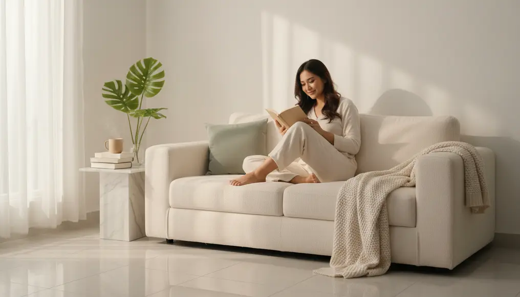 Me-Time Berkualitas: Ciptakan Sudut Baca Nyaman dengan Sofa yang Steril