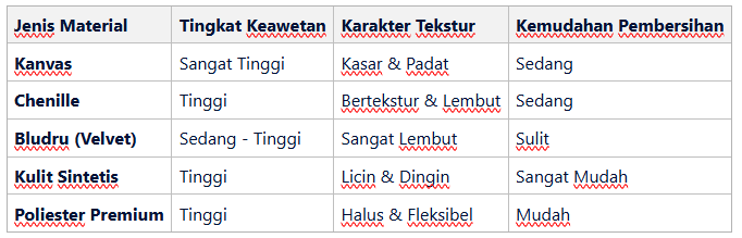 Perbandingan Ketahanan Bahan Kain Sofa