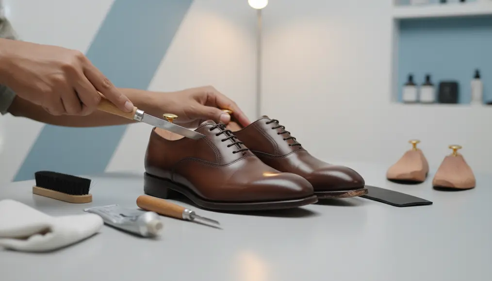 Clarks & Bally: Resole Sepatu Kulit Formal (Welted Construction & Ganti Heel)