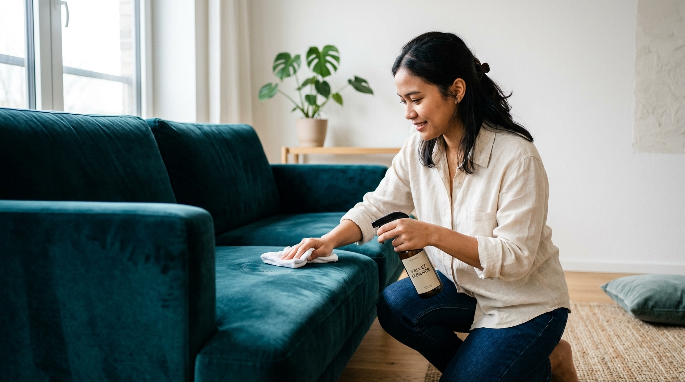 Langkah Aman Membersihkan Sofa Beludru Sendiri