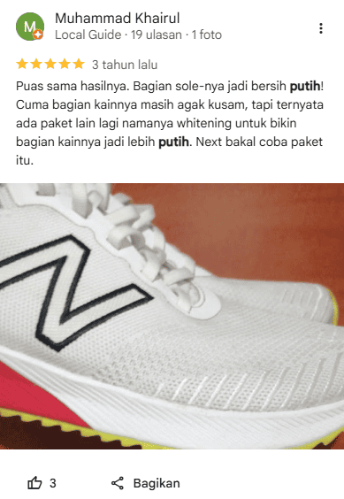 Ulasan Pelanggan yang Unyellowing Sepatu di Sneakershoot
