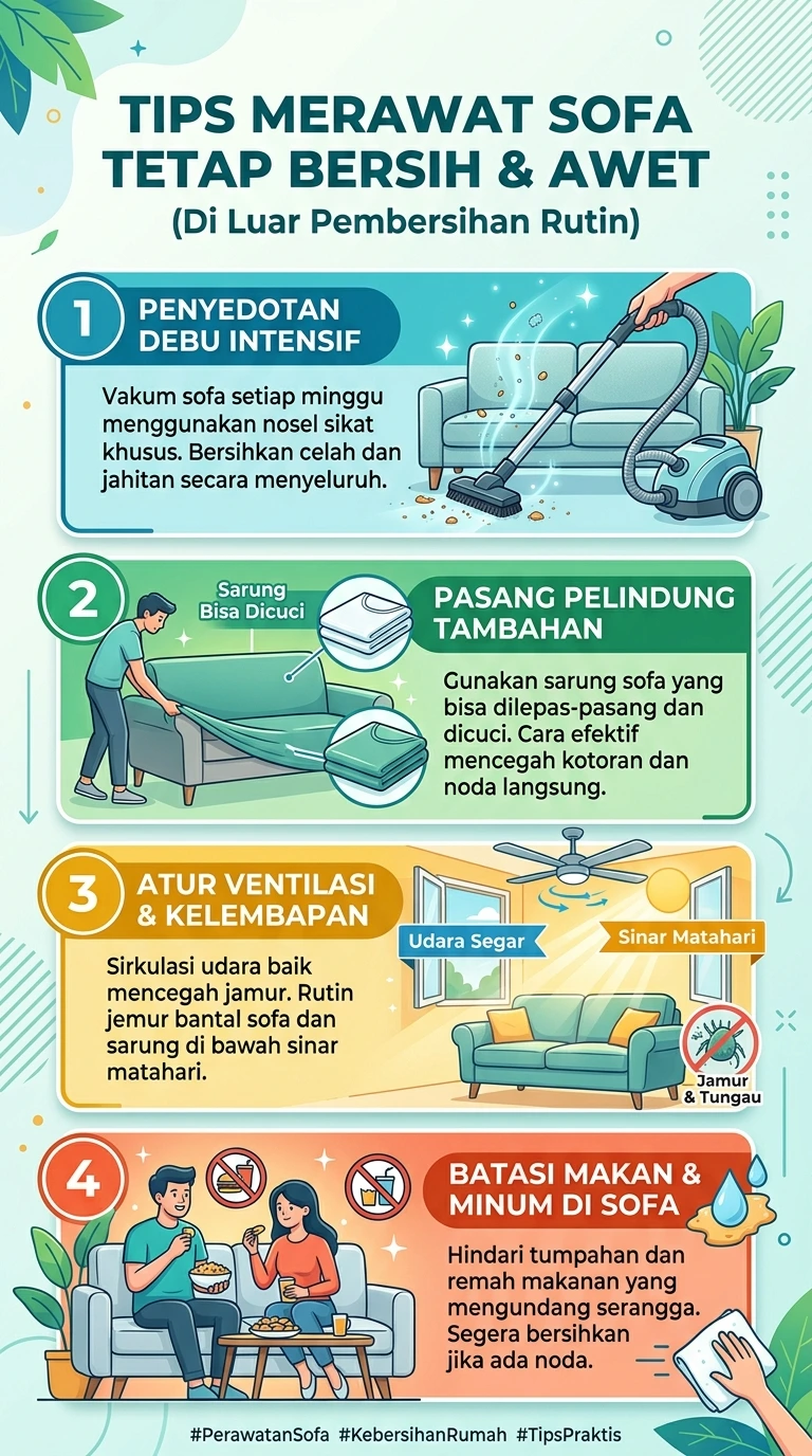 Infografik : Tips Merawat Sofa Tetap Bersih & Awet