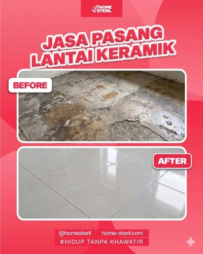 Before&After lantai keramik homesteril.com