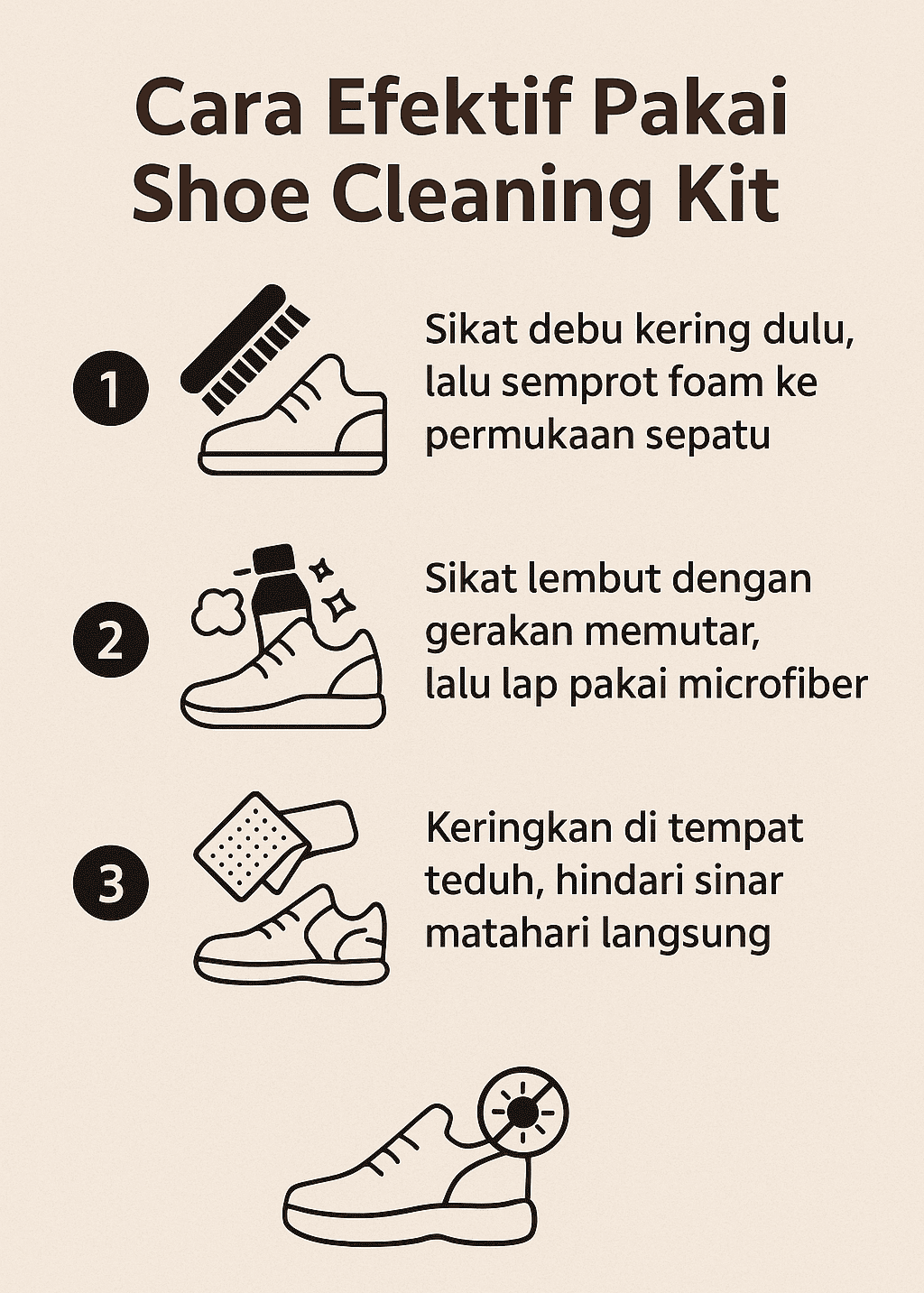 Infografik Cara Efektif Pakai Shoe Cleaning Kit