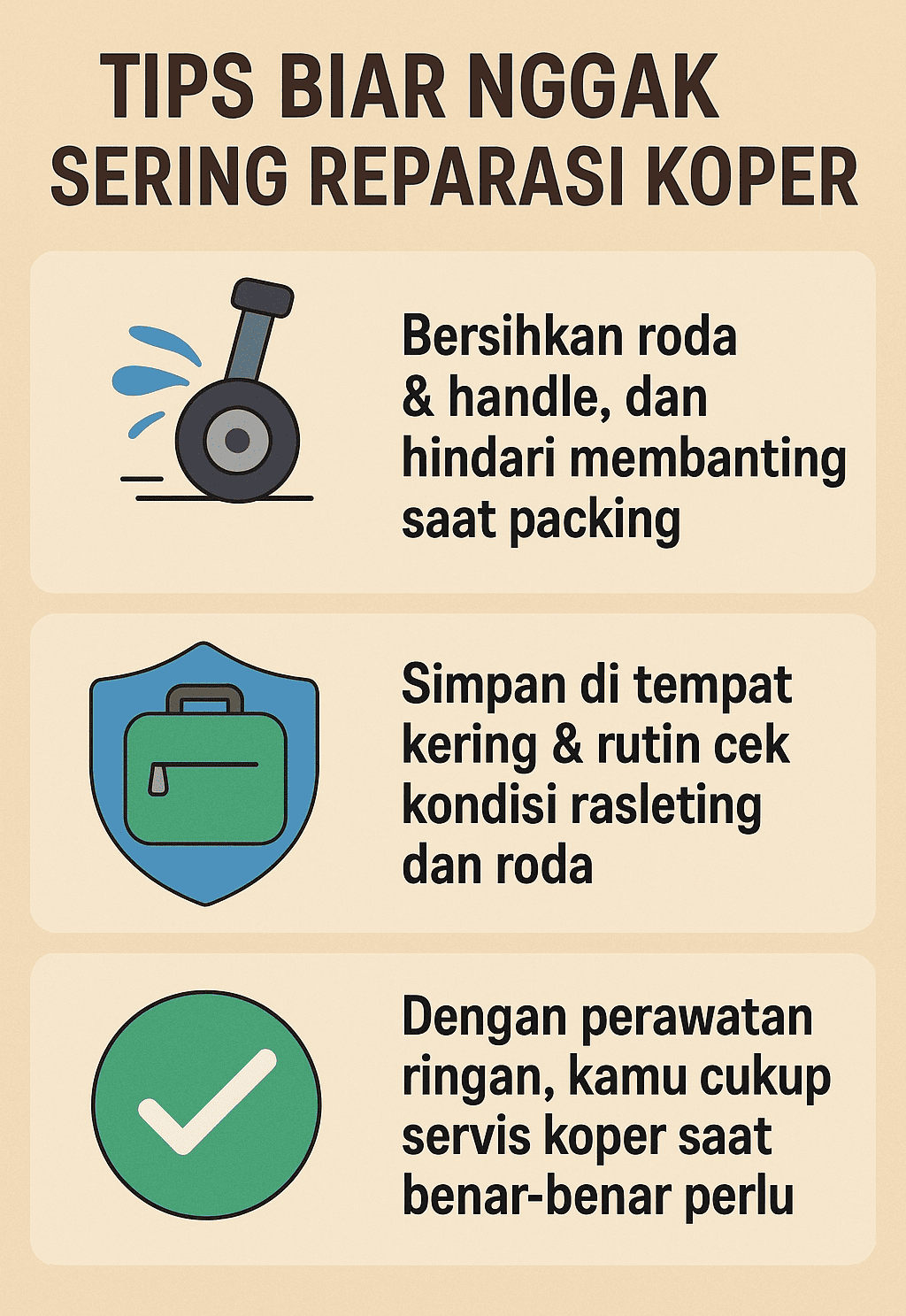 Infografik: Tips Biar Nggak Sering Reparasi Koper