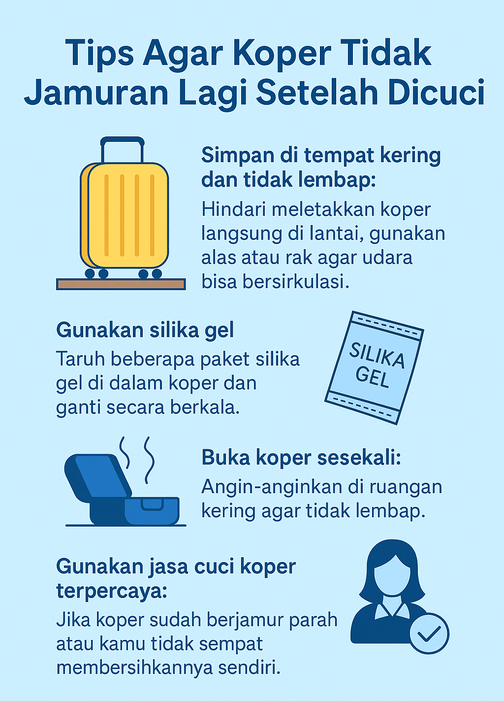 Tips Agar Koper Tidak Jamuran Lagi Setelah Dicuci