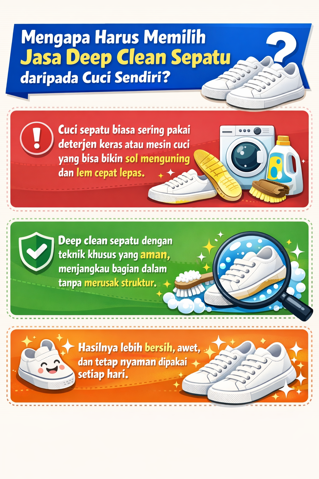 Mengapa Harus Memilih Jasa Deep Clean Sepatu daripada Cuci Sendiri?