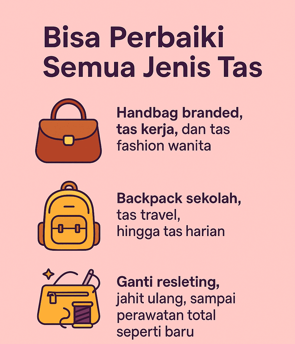 Infografik: Bisa Perbaiki Semua Jenis Tas