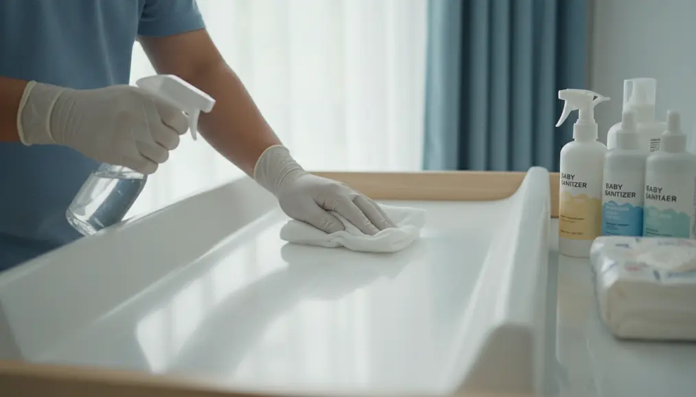 Alat sterilisasi udara dengan teknologi sinar UV-C diletakkan di tengah ruangan kamar newborn - home-steril.com